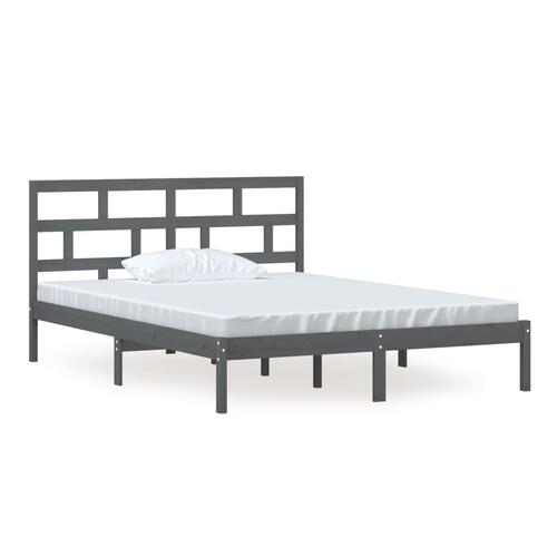 Sengeramme 150x200 cm King Size massivt træ grå