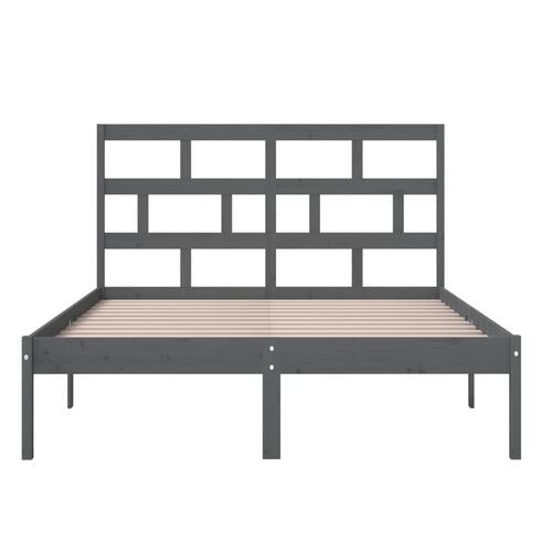 Sengeramme 150x200 cm King Size massivt træ grå