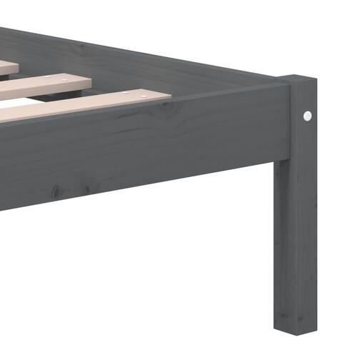 Sengeramme 150x200 cm King Size massivt træ grå