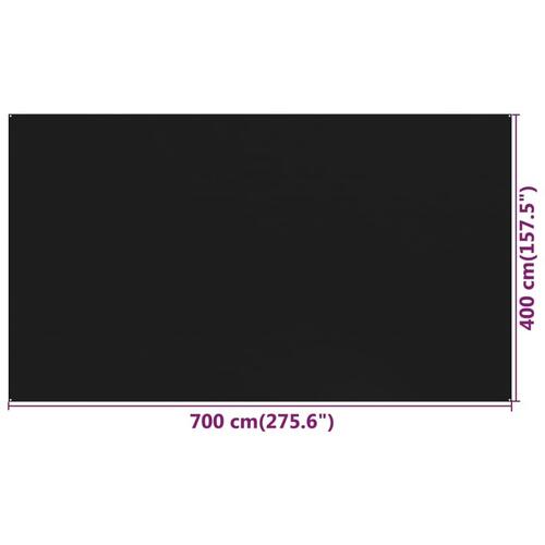 Telttæppe 400x700 cm HDPE sort