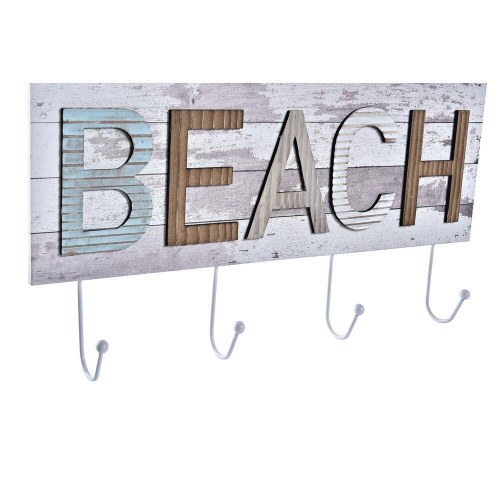 Knagerække til væg - træ/metal, strandlook, 45 × 5 × 23 cm (2 stk.)