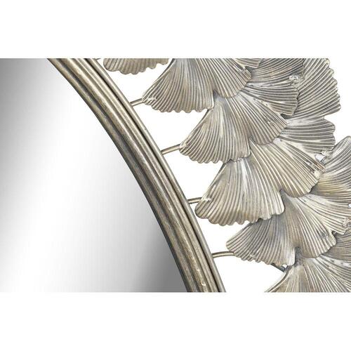 Vægspejl Spejl Champagne Metal Blad af en plante (69 x 3,5 x 98,5 cm)