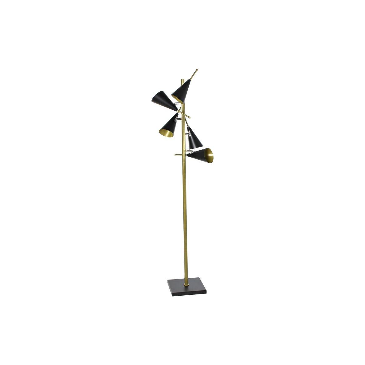 Gulvlampe Sort Gylden Metal Moderne 36 X 36 X 160 Cm