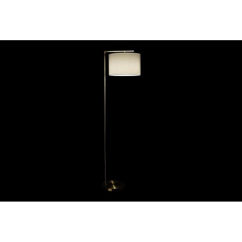 Gulvlampe - gylden metal, hvid skærm, 35 × 44 × 159 cm