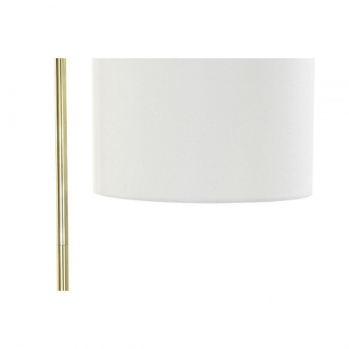 Gulvlampe - gylden metal, hvid skærm, 35 × 44 × 159 cm
