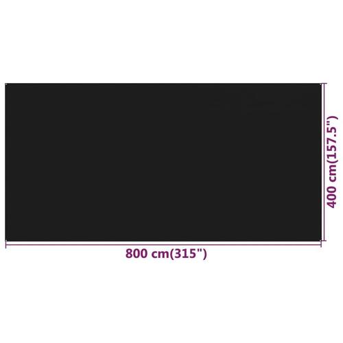 Telttæppe 400x800 cm HDPE sort