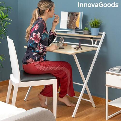 Foldbart skrivebord med hylde Tablezy Træ (OUTLET B)