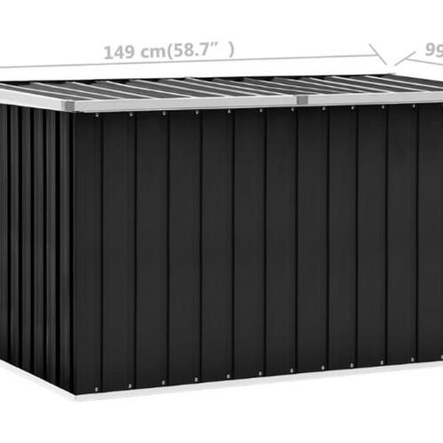 Opbevaringskasse til haven 149x99x93 cm antracitgrå