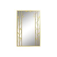 Vægspejl Spejl Gylden Metal Blad af en plante (60 x 2 x 90 cm)
