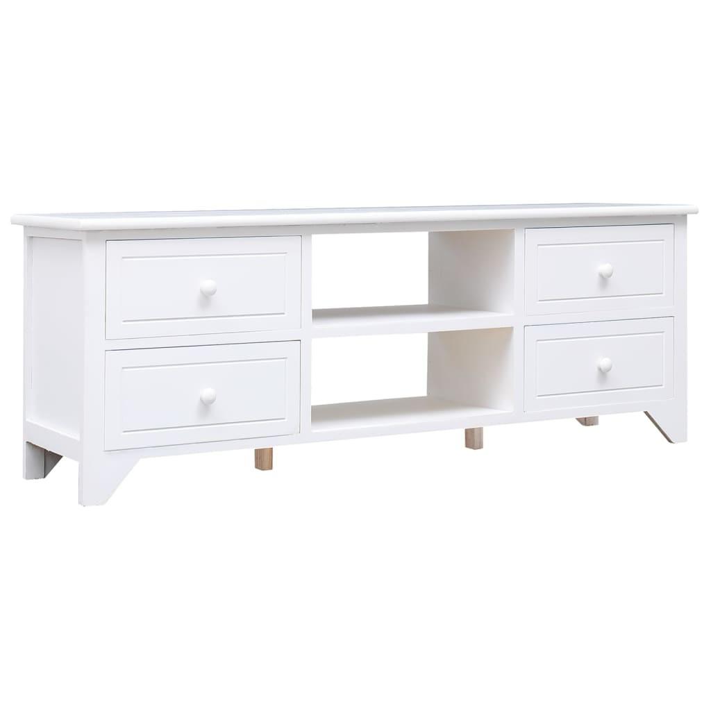 Skab 108x30x40 Massivt Kejsertræ Hvid