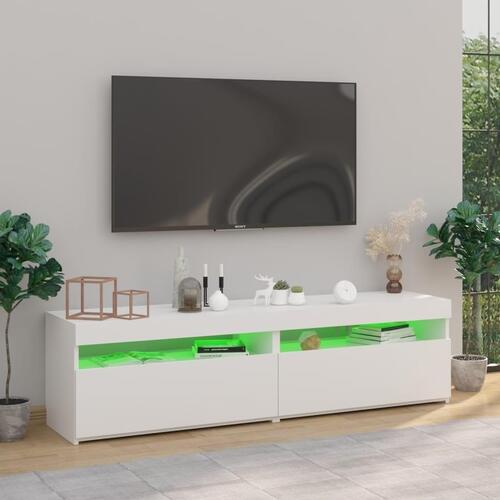 Tv-borde 2 stk. med LED-lys 75x35x40 cm hvid