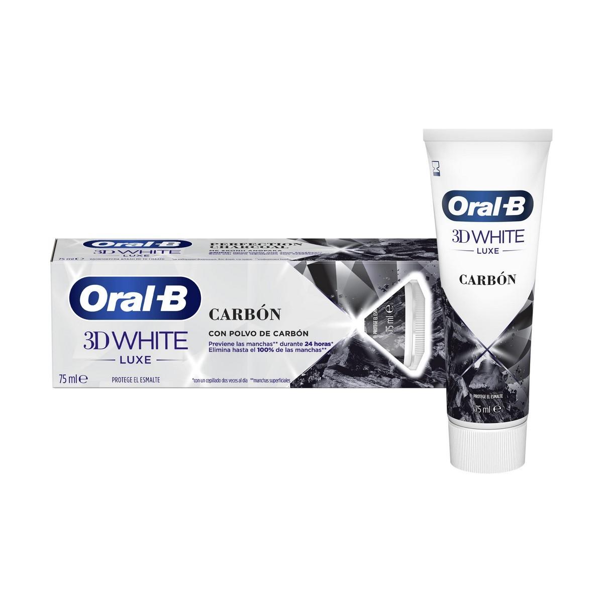 Tandblegning Tandpasta Oral-B 3D White Luxe Aktivt kul (75 ml)