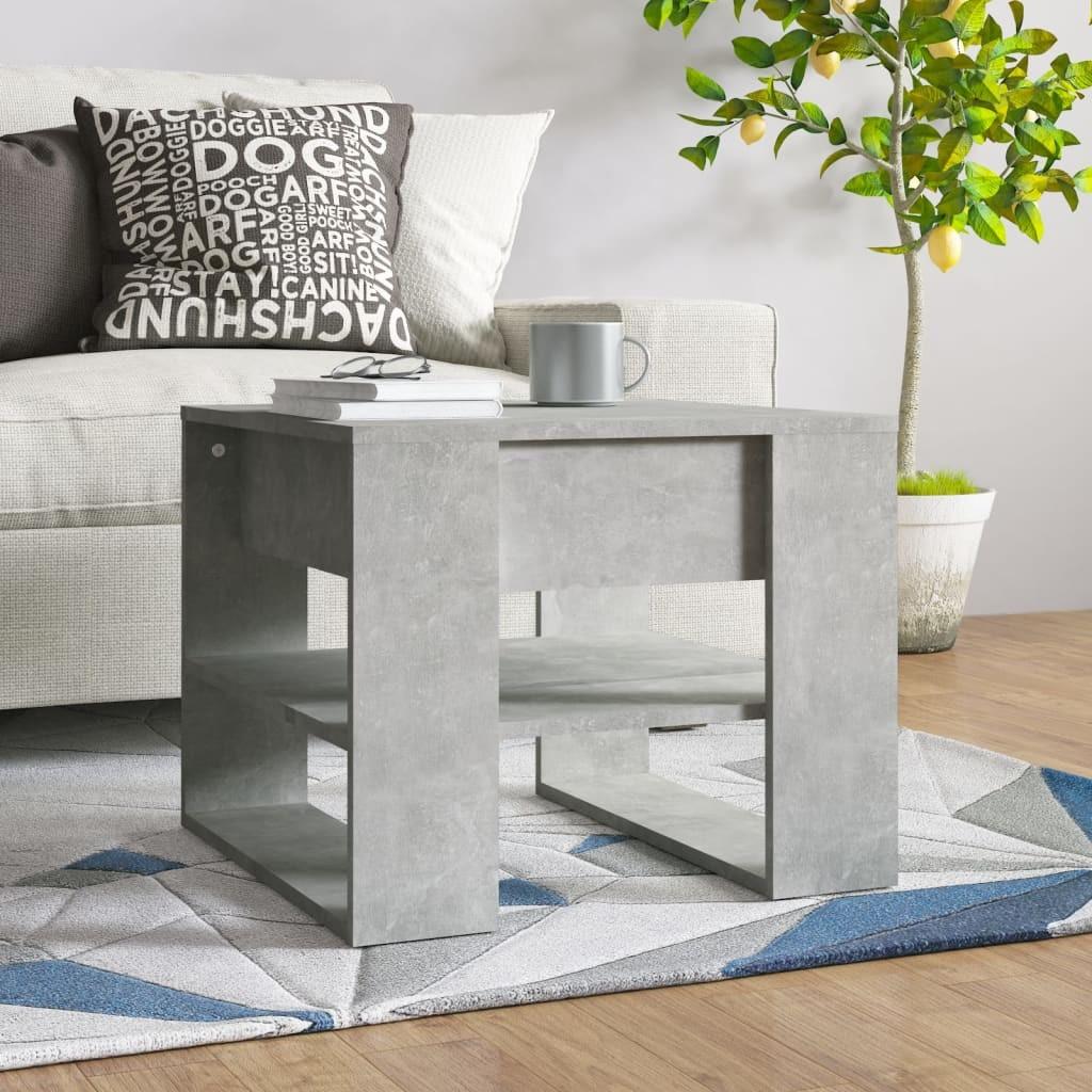 Sofabord 55,5x55x45 cm konstrueret træ betongrå