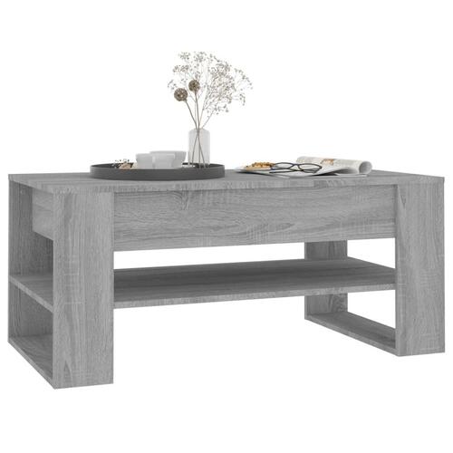 Sofabord 102x55x45 cm konstrueret træ grå sonoma-eg