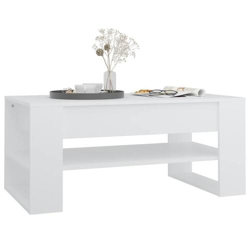 Sofabord 102x55x45 cm konstrueret træ hvid