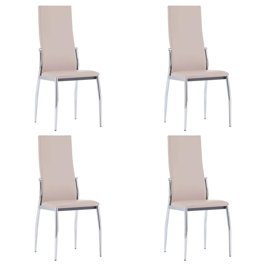 Spisebordsstole 4 stk. cappuccinofarvet kunstlæder