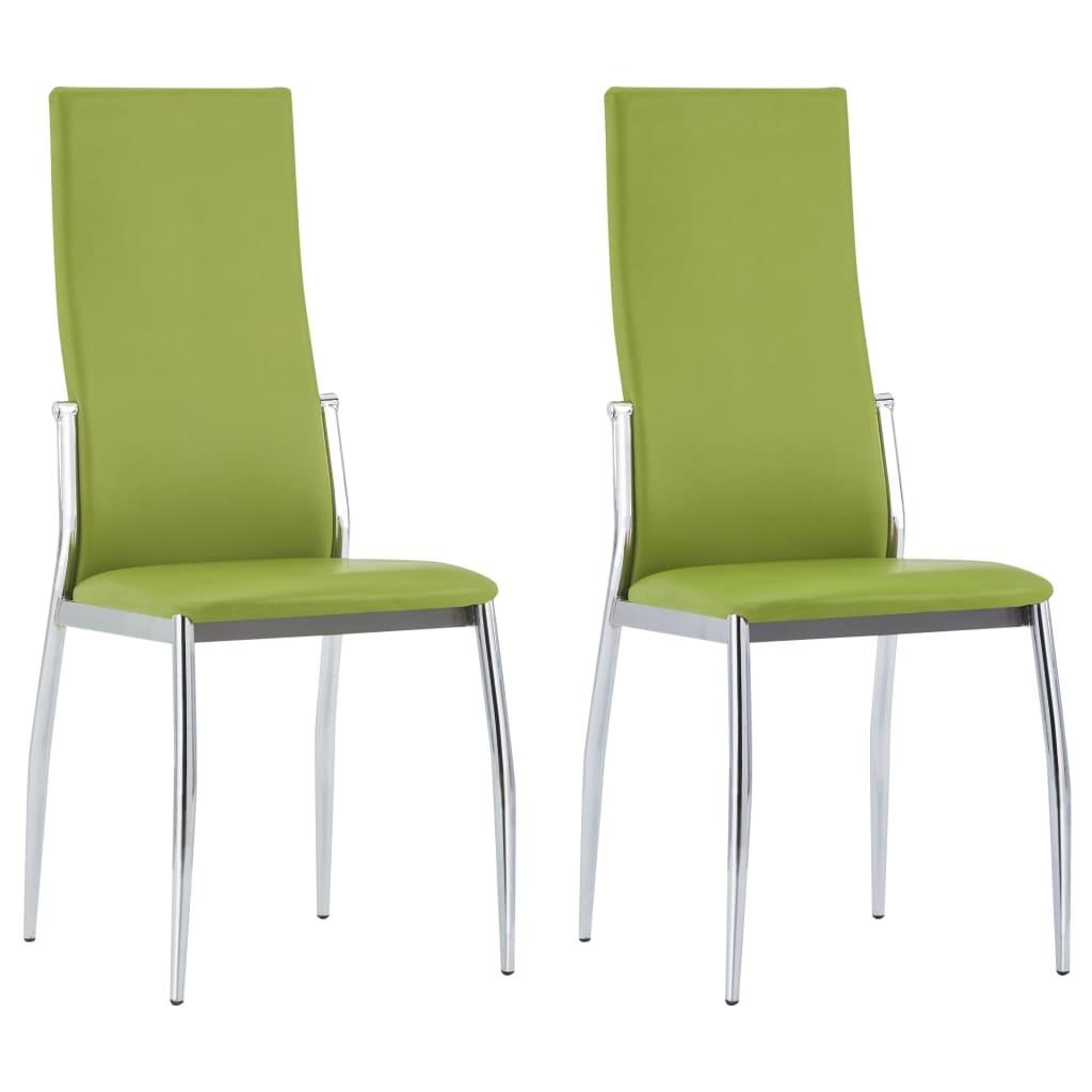 Spisebordsstole 2 stk. grøn kunstlæder