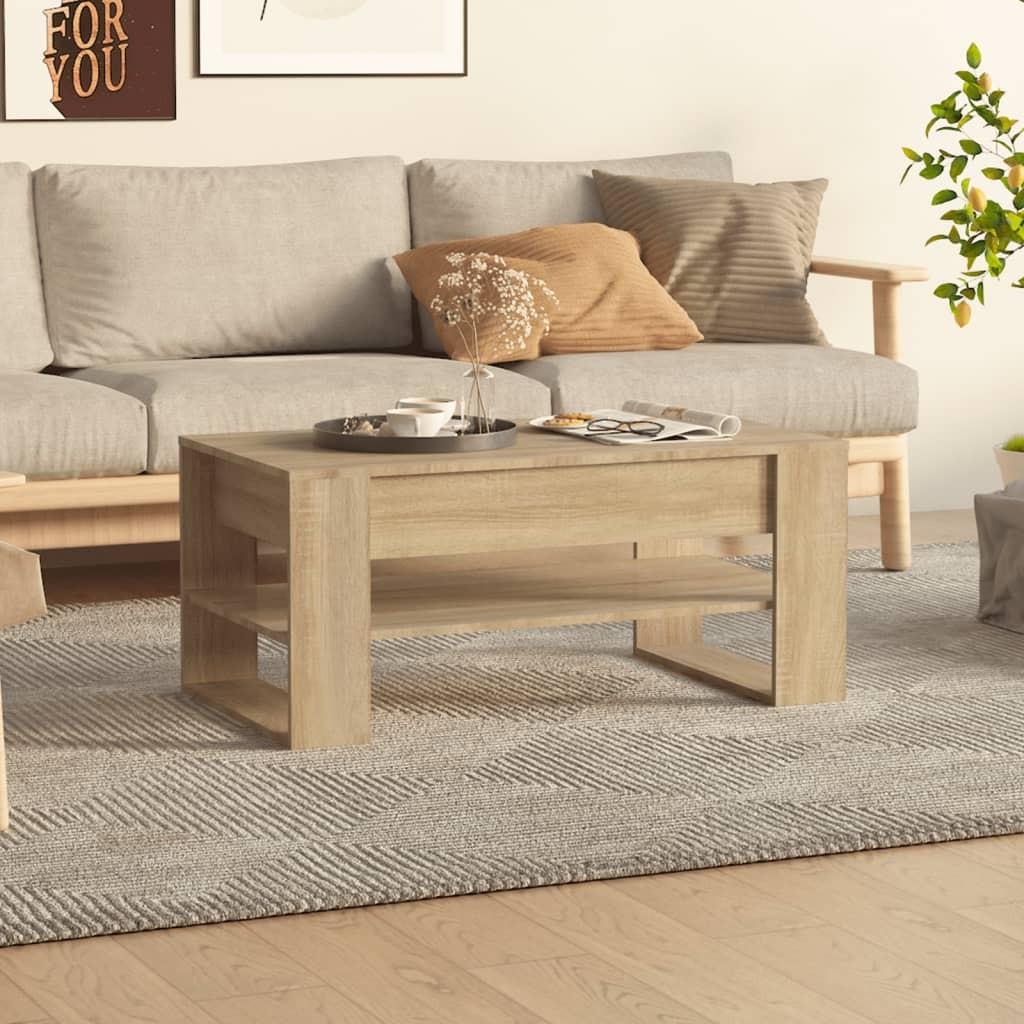Sofabord 102x55x45 cm konstrueret træ sonoma-eg