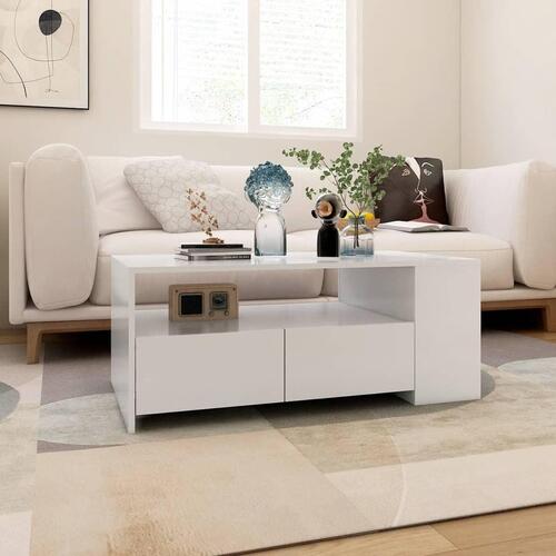 Sofabord 102x55x42 cm konstrueret træ hvid