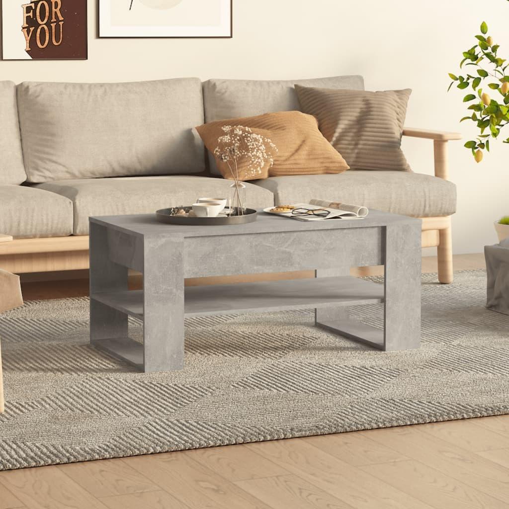 Sofabord 102x55x45 cm konstrueret træ betongrå