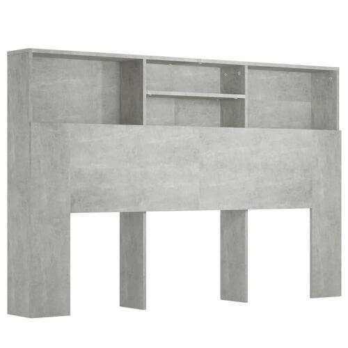Sengegavl med opbevaring 160x19x103,5 cm betongrå
