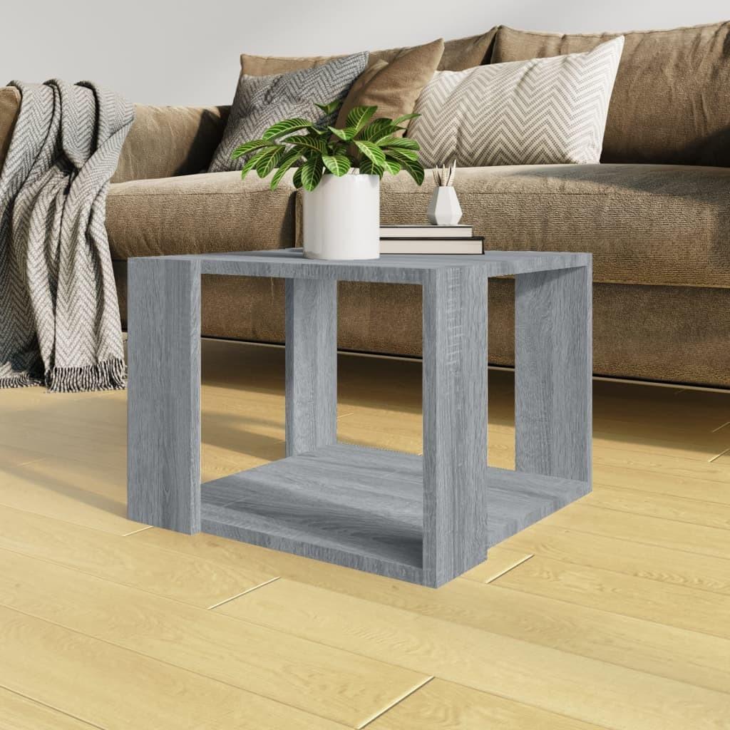 Sofabord 40x40x30 cm konstrueret træ grå sonoma-eg