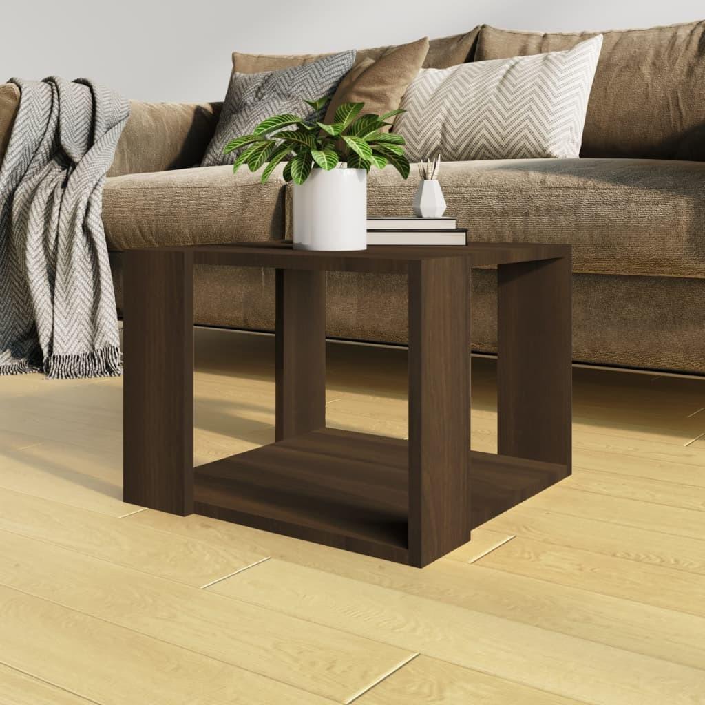 Sofabord 40x40x30 cm konstrueret træ brun egetræsfarve