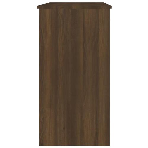 Skrivebord 80x40x75 cm konstrueret træ brun egetræsfarve