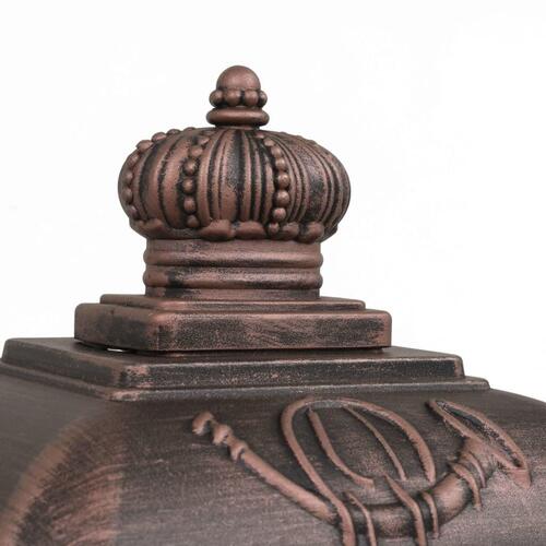 Søjlepostkasse i aluminium vintagestil rustbestandig bronzefarvet