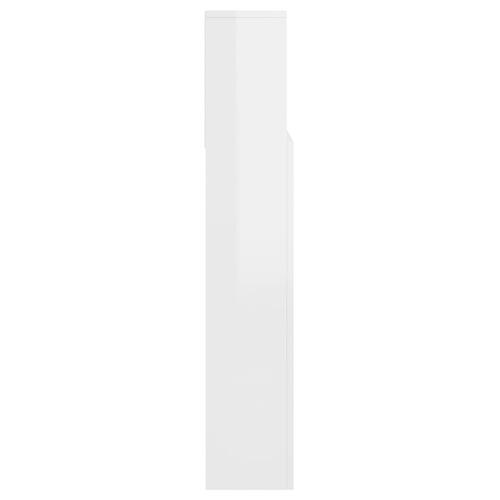 Sengegavl med opbevaring 140x19x103,5 cm hvid højglans