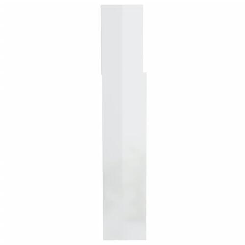 Sengegavl med opbevaring 200x19x103,5 cm hvid højglans