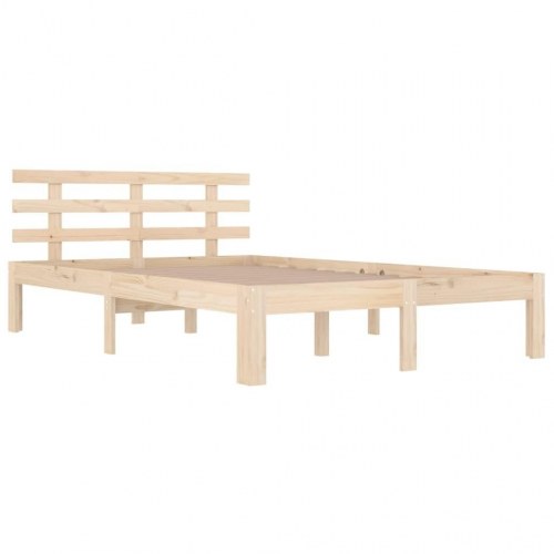 Sengeramme 150 x 200 cm i massivt fyrretræ - med sengegærde