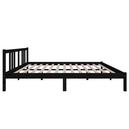 Sengeramme 160x200 cm massivt træ sort