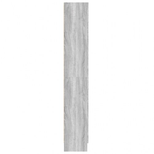 Bogskab med 2 låger 82,5 x 30,5 x 185,5 cm - grå sonoma-eg