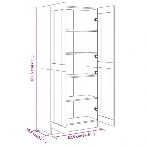Bogskab 82,5x30,5x185,5 cm konstrueret træ brun egetræsfarve