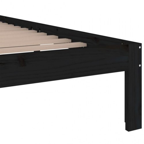 Sengeramme 160x200 cm massivt træ sort