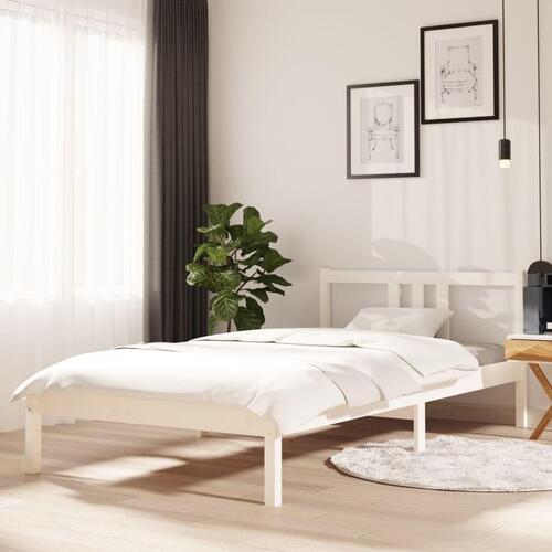 Sengeramme 100x200 cm massivt træ hvid