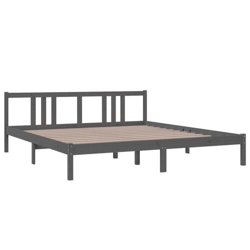 Sengestel 180x200 cm Super King massivt fyrretræ grå