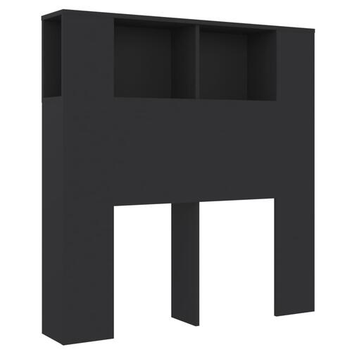 Sengegavl med opbevaring 100x18,5x104,5 cm sort