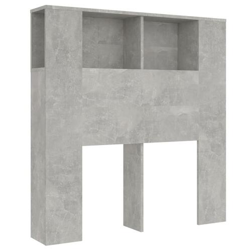 Sengegavl med opbevaring 100x18,5x104,5 cm betongrå