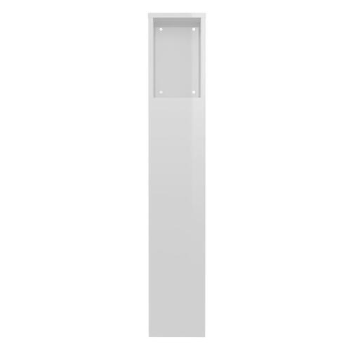 Sengegavl med opbevaring 100x18,5x104,5 cm hvid højglans