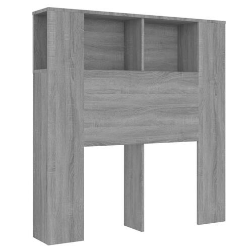 Sengegavl med opbevaring 100x18,5x104,5 cm grå sonoma-eg