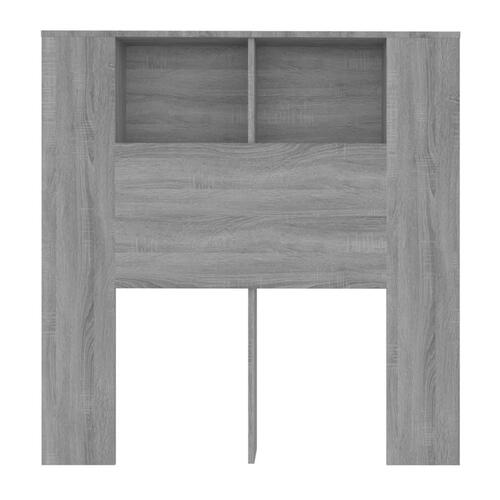 Sengegavl med opbevaring 100x18,5x104,5 cm grå sonoma-eg