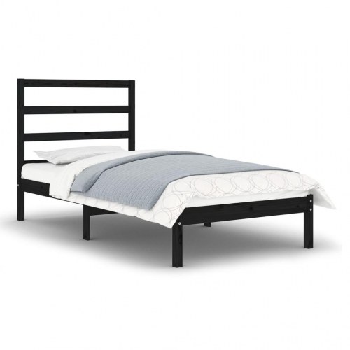 Sengeramme 75x190 cm Small Single massivt træ sort