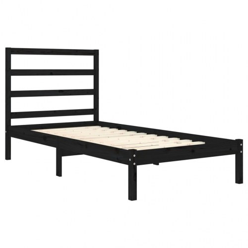 Sengeramme 75x190 cm Small Single massivt træ sort