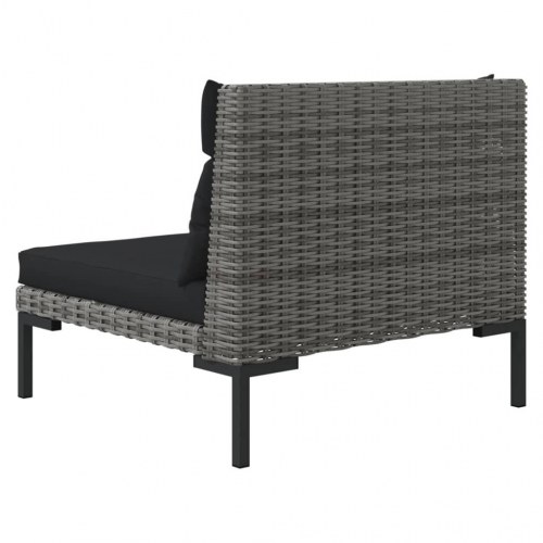 Moduler til havesofa 2 stk. med hynder halvrundt polyrattan