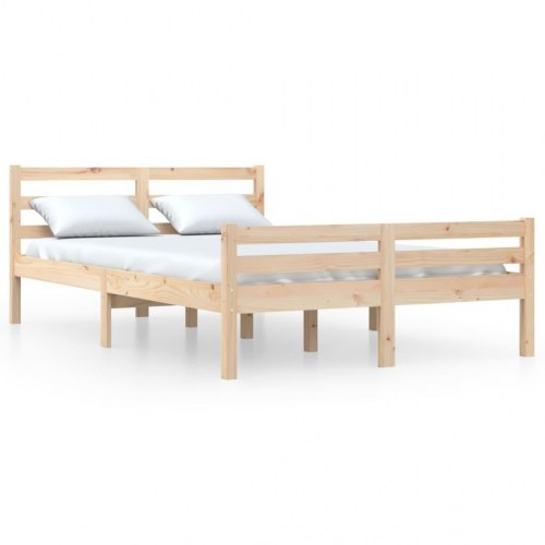 Sengeramme 140 x 190 cm i massivt fyrretræ - natur