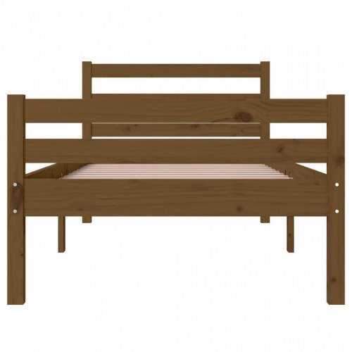 Sengeramme 75 x 190 cm Small Single i massivt træ - gyldenbrun
