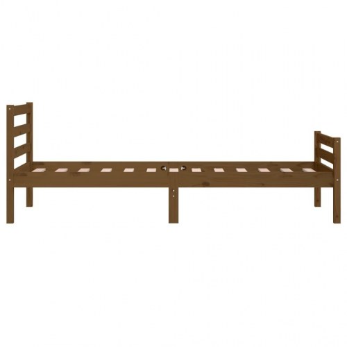 Sengeramme 75 x 190 cm Small Single i massivt træ - gyldenbrun