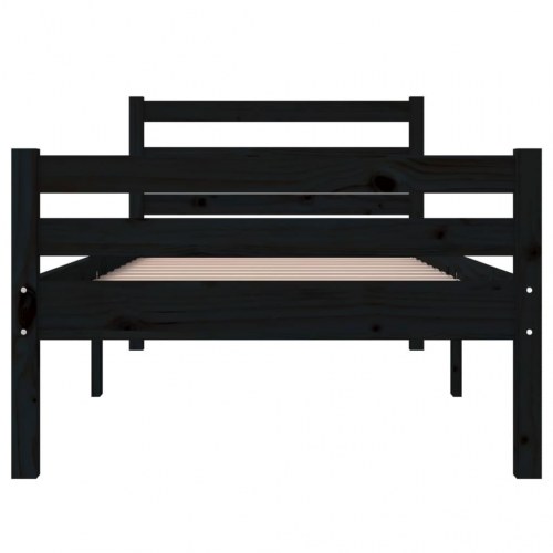 Sengeramme 90x200 cm massivt træ sort